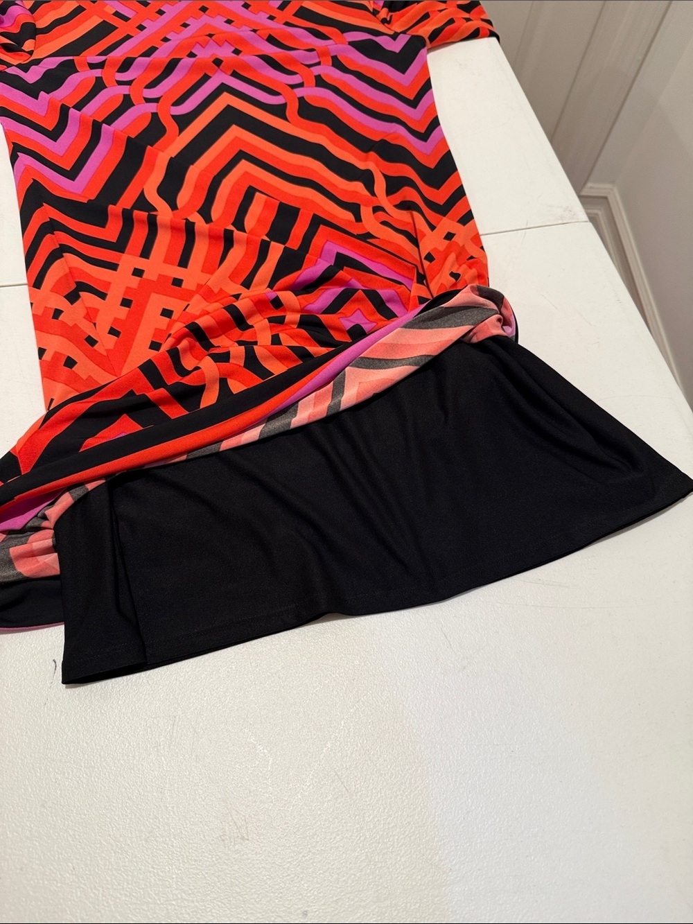 Trina Turk Spring Wedding Guest Purple Black & Red Geometric Mini Dress Size 4 - Picture 13 of 14